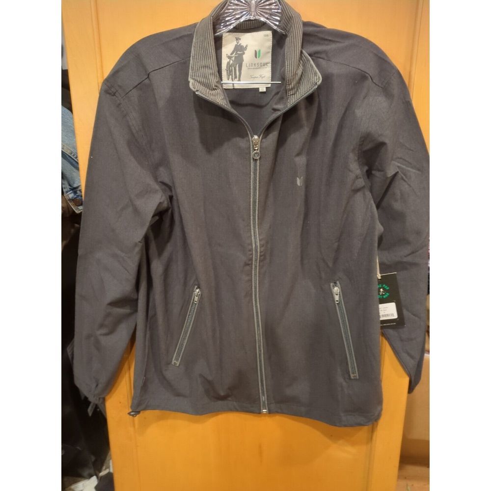 Linksoul LS524/339 Gray  4 way Stretch Full Zip Outerwear Mock Neck Jacket Small